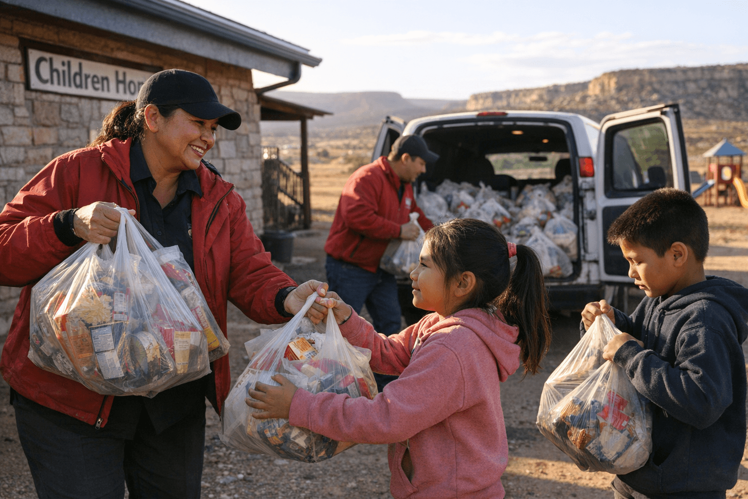 Fire Rock Casino Staff Deliver Donated Food to Manuelito Navajo Children's Home