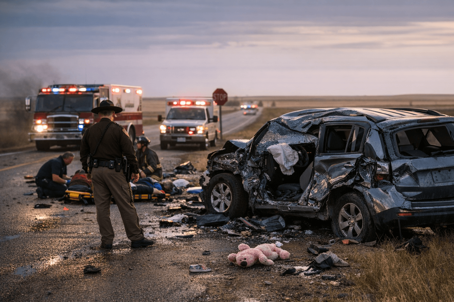 7-Year-Old Killed, Five Injured in Western North Dakota Highway Crash
