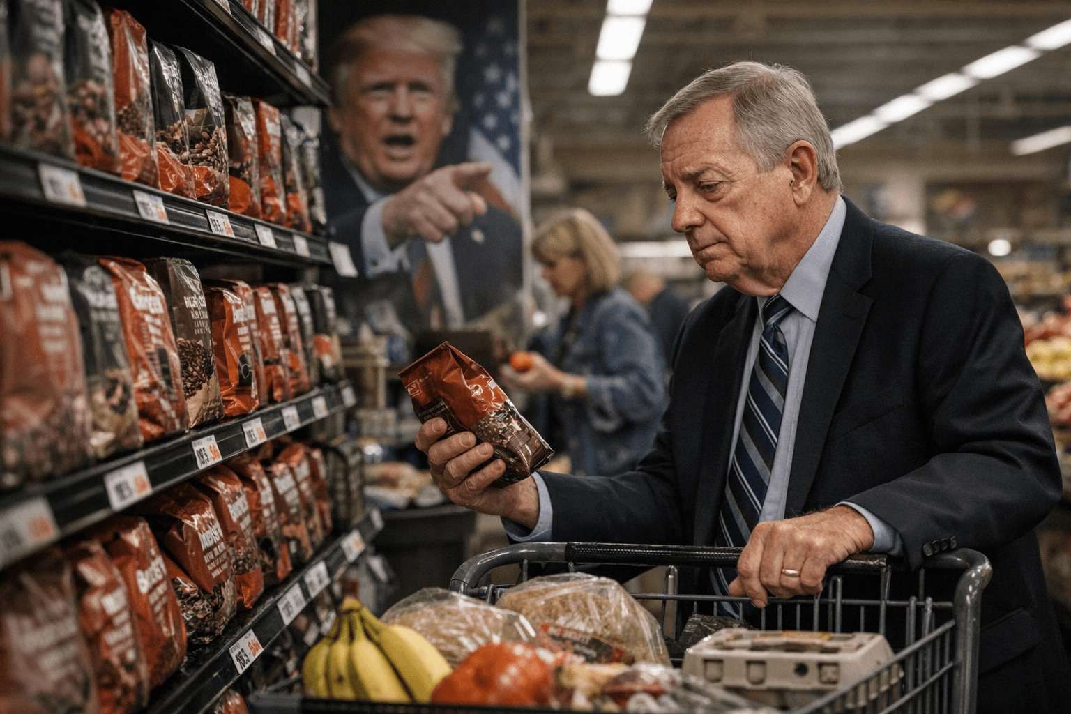 Senator Durbin Blames Trump Tariffs for Rising Coffee and Grocery Prices