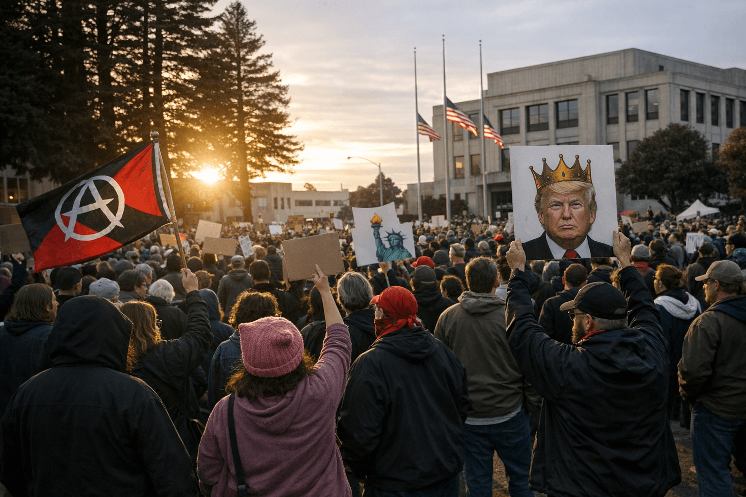 Hundreds Pack Eureka Streets for No Kings Anti-Trump Protest