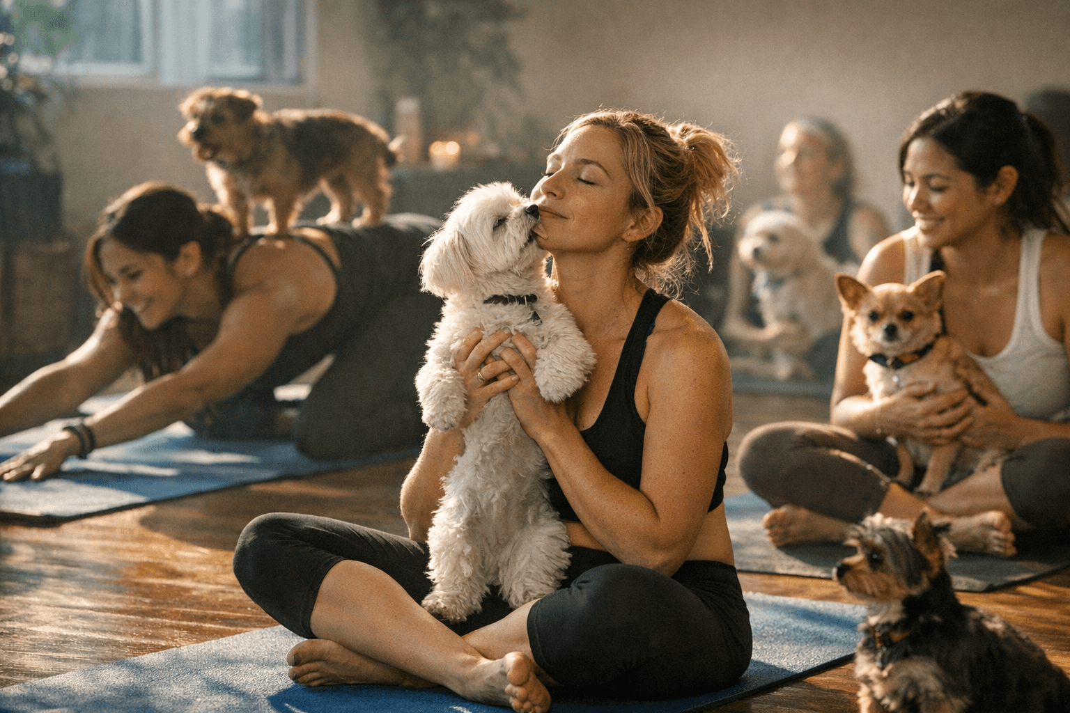 Marina del Rey Doga Class Brings Small Dogs and Owners Together on the Mat
