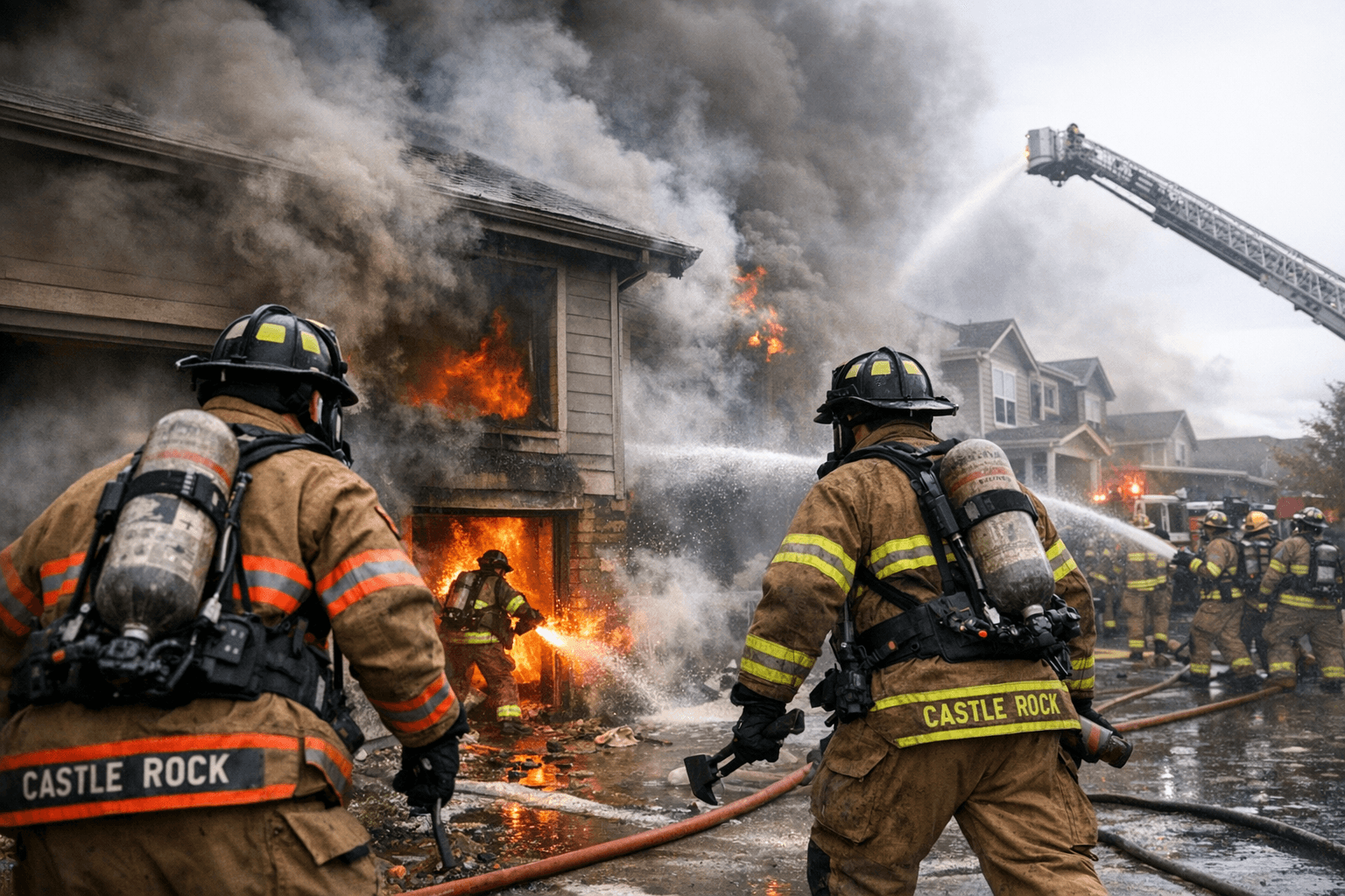 Castle Rock Firefighters Battle Basement Blaze, Risk of Spread Prompts Mutual Aid