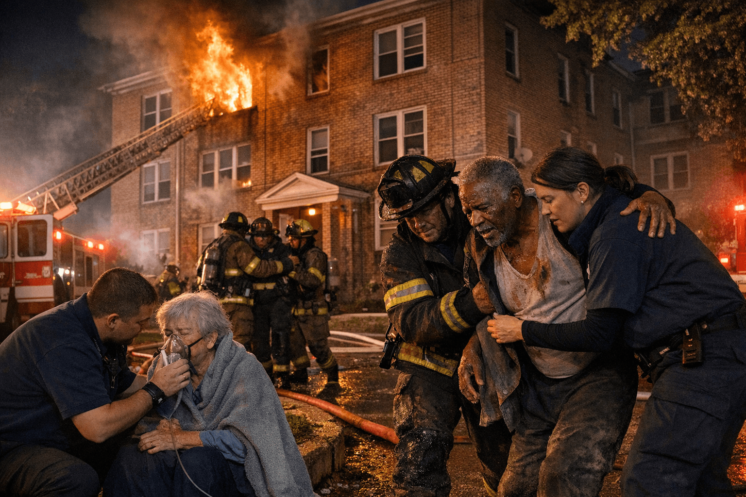 Garrison Boulevard Apartment Fire Injures Two Residents, One Firefighter