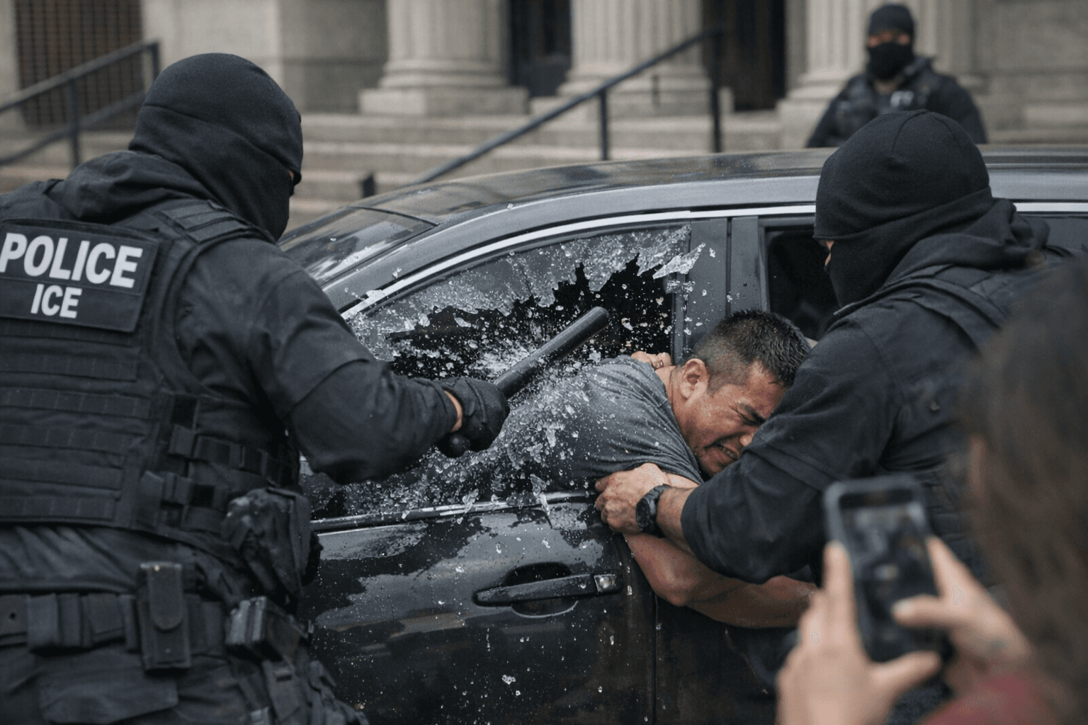 ICE Agents Smash Car Window to Arrest Man Outside Bridgeton Courthouse