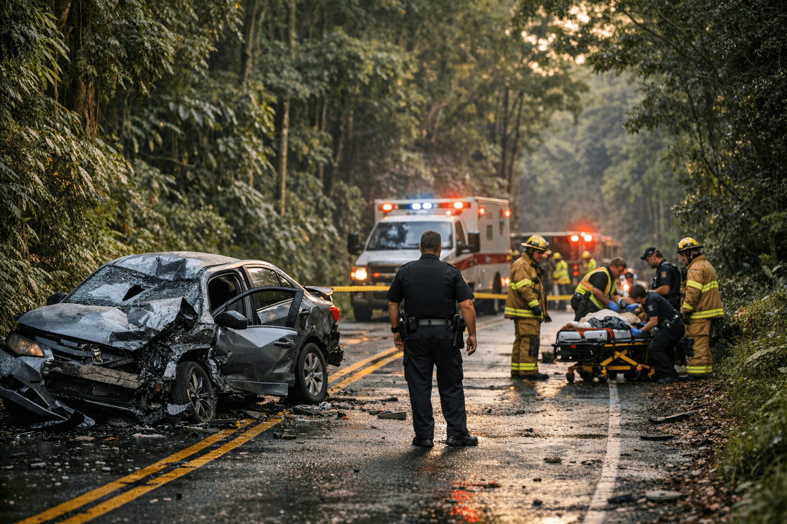 Crash Closes Kaʻūmana Drive Near 7-Mile Marker in Hilo
