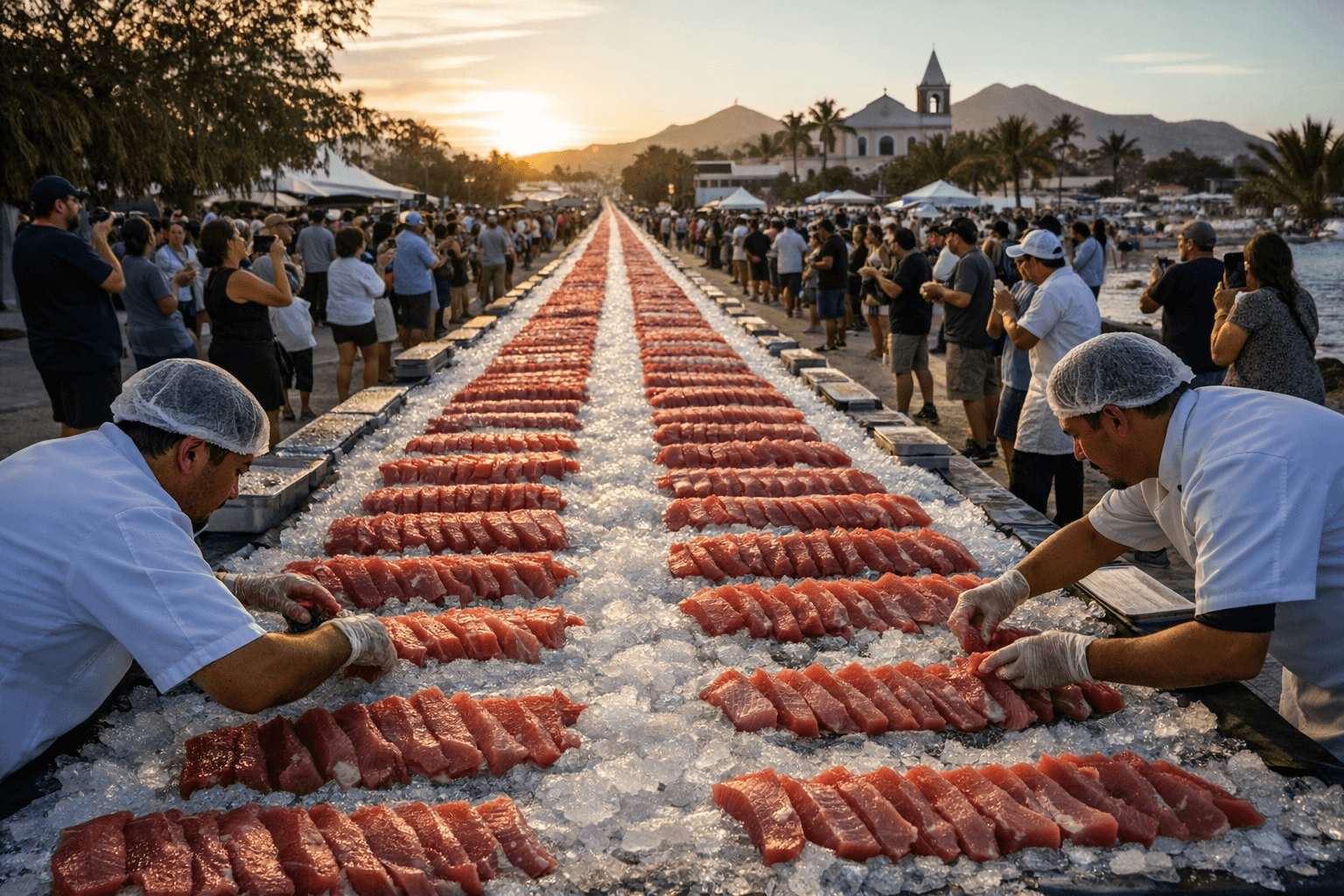 Los Cabos Sashimi Fest Breaks Guinness Record With 1,200-Meter Tuna Display