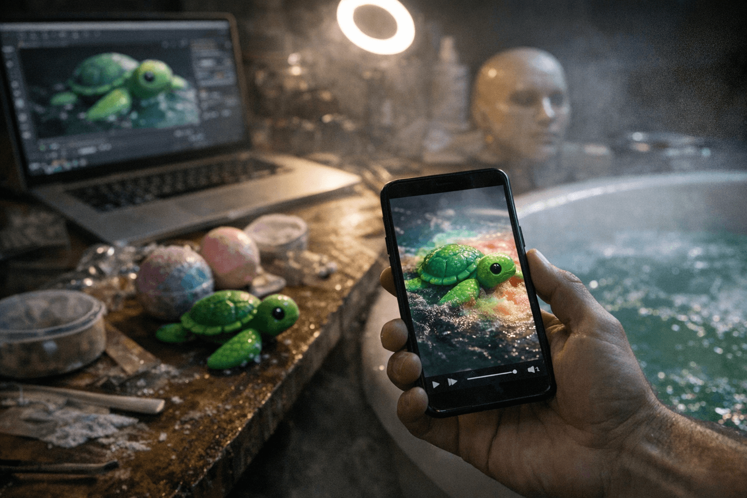 Viral Bath Bomb Turtle Toy Clip Was AI Generated, Not a Real Product