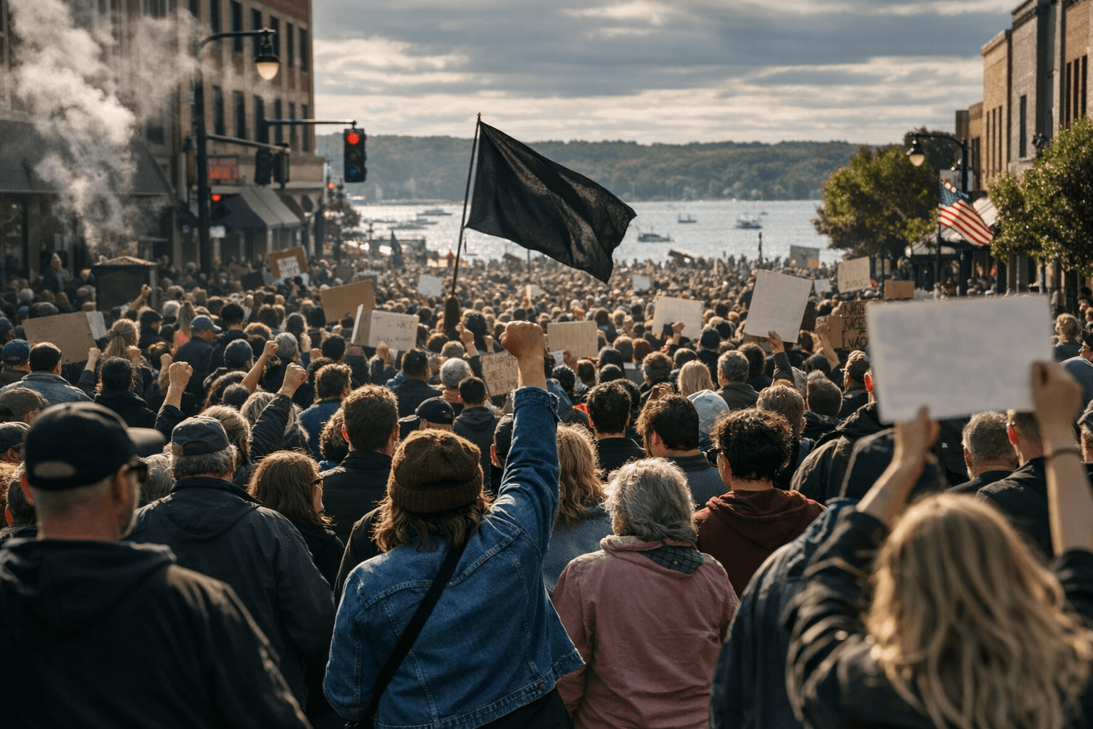 Thousands Rally in Downtown Traverse City for No Kings Protest