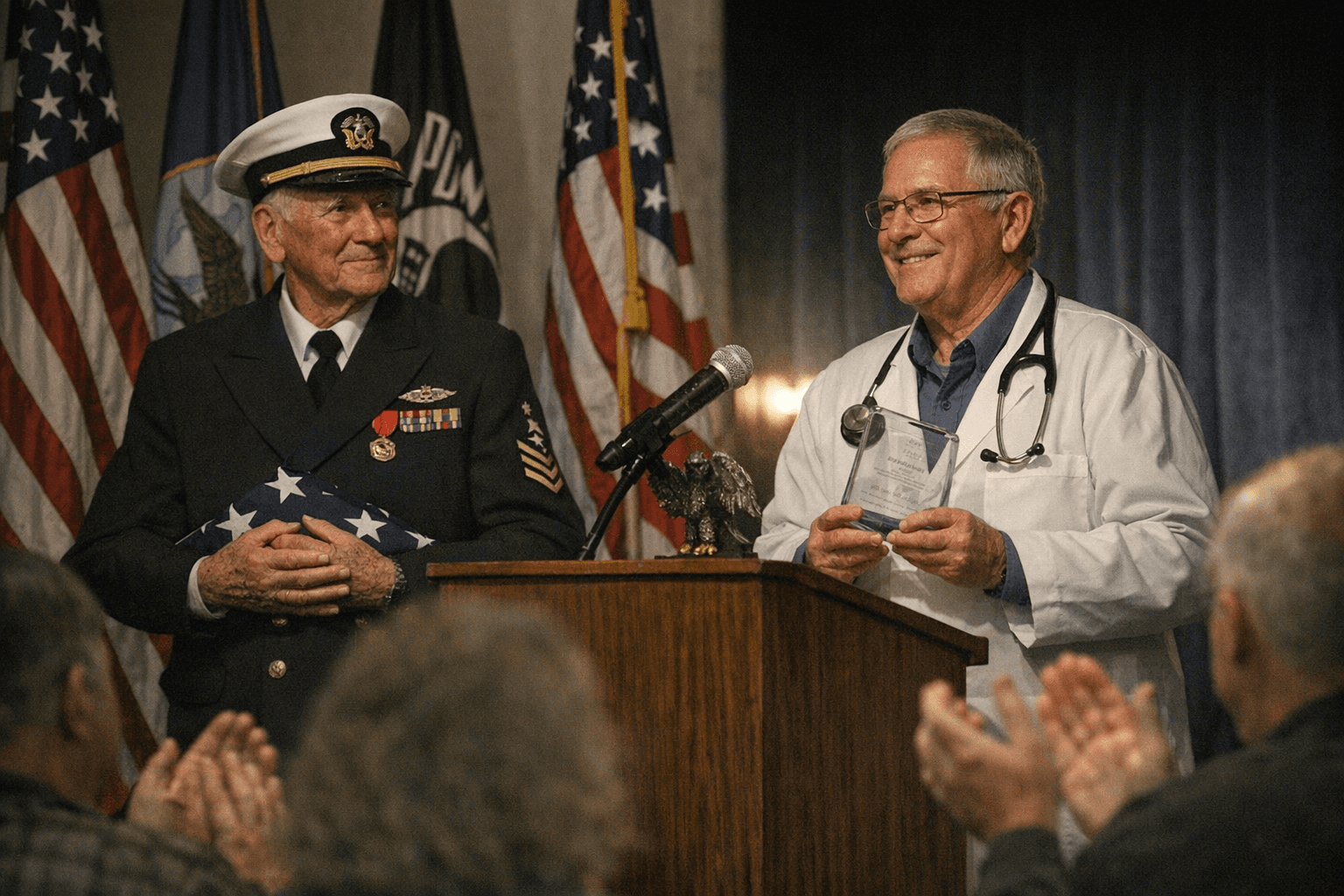 Navy Veteran and Local Doctor Honored as Humboldt Heroes in Eureka