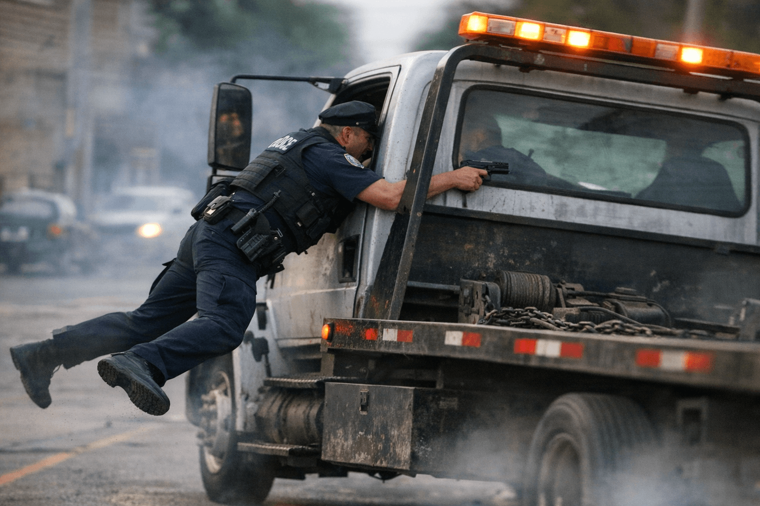 Milwaukee Officer Clings to Tow Truck, Fatally Shoots Fleeing Driver