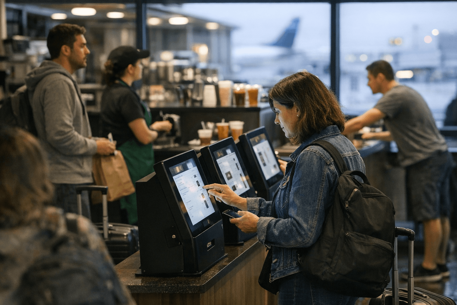 Starbucks Tests Kiosks, Scheduled Orders at Airports and Travel Hubs