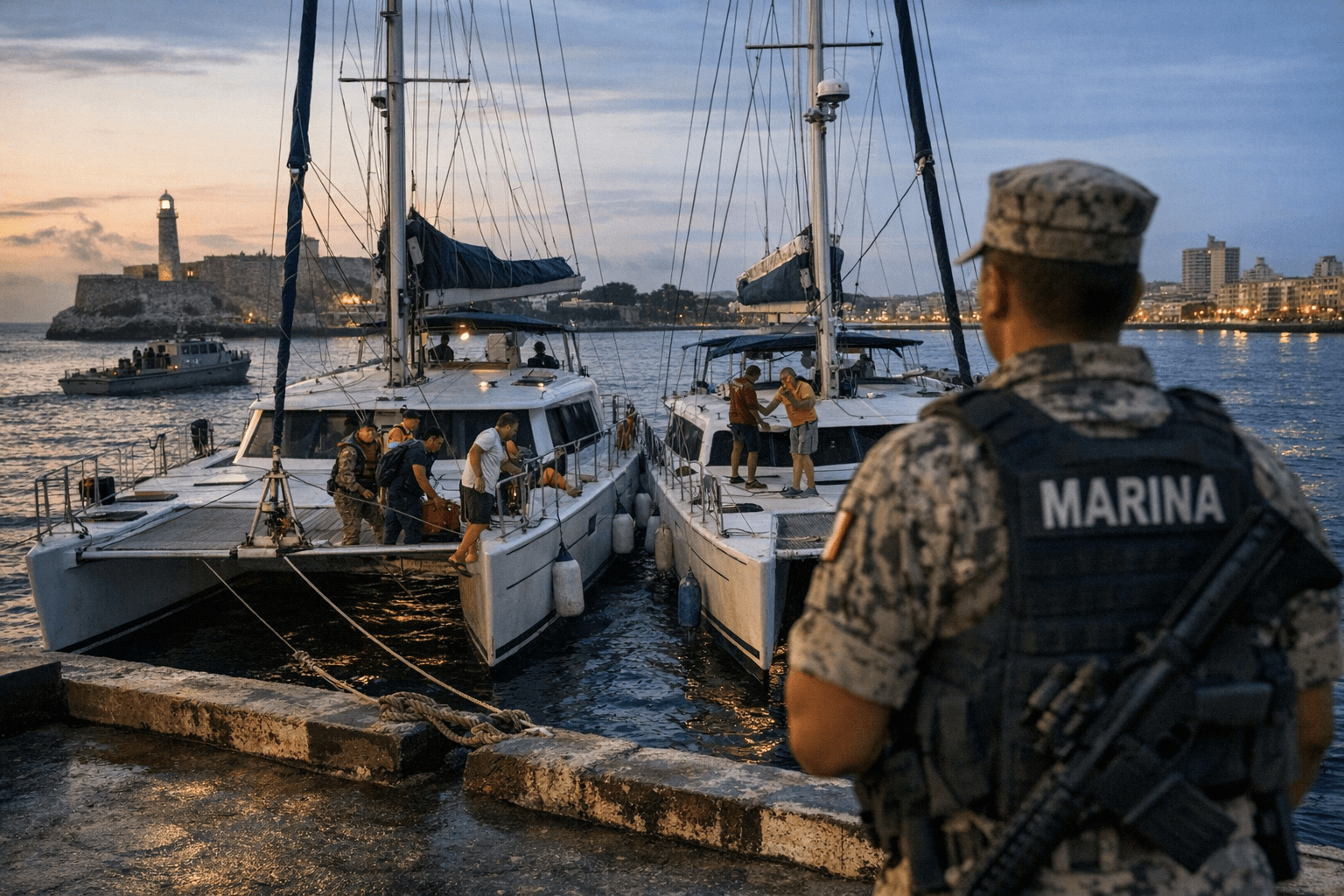 Mexico's Navy Locates Missing Convoy Catamarans, Both Dock Safely in Havana