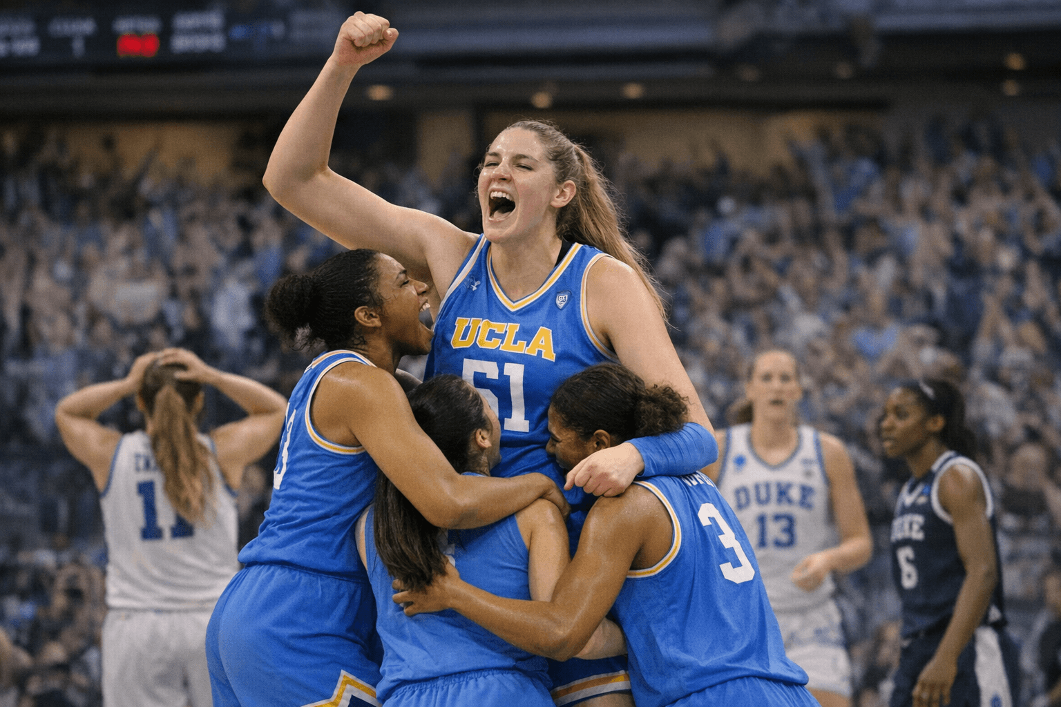 UCLA Rallies From 10 Down to Reach Women's Final Four, Topping Duke 70-58