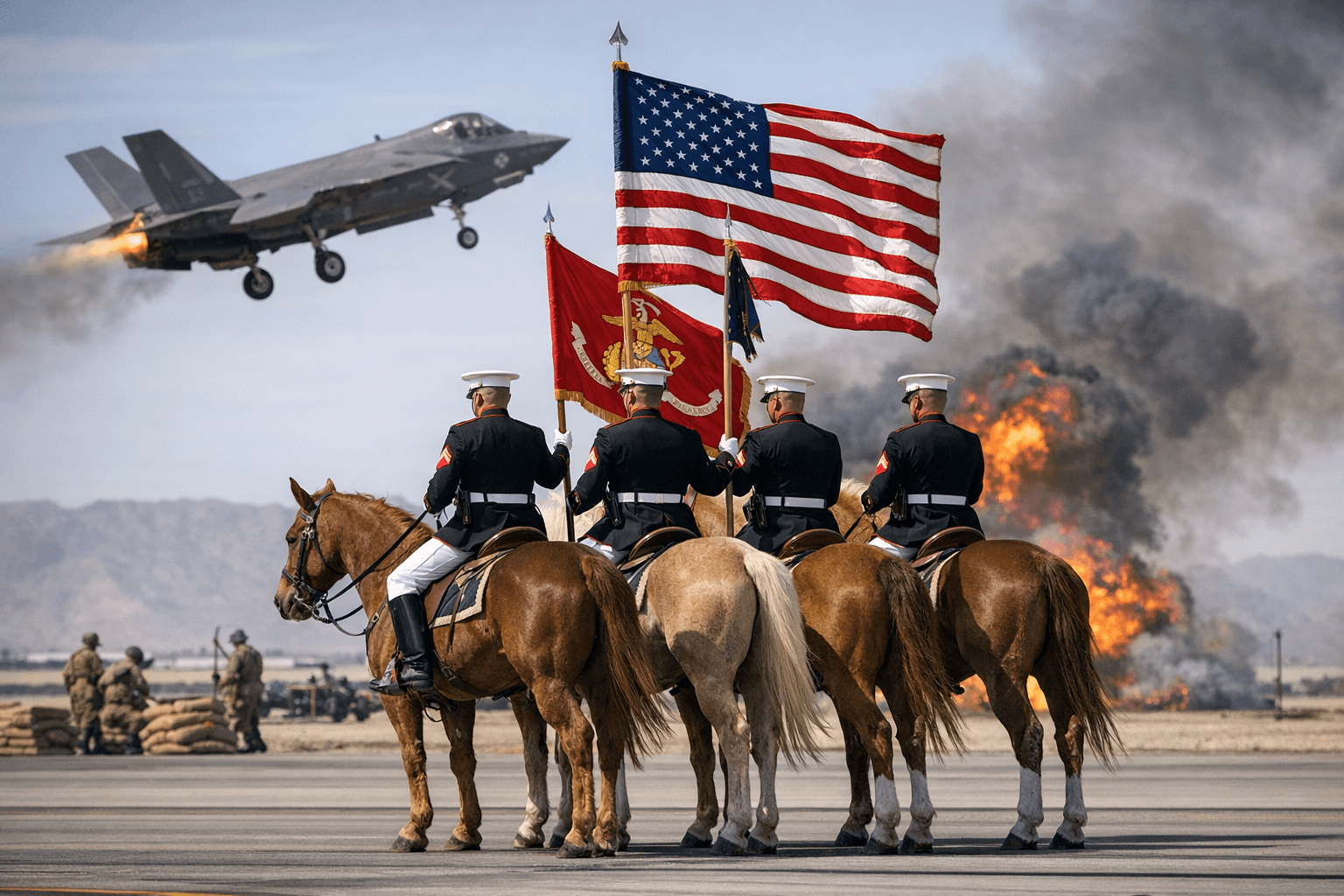 USMC Mounted Color Guard to Present Flag at Yuma Airshow in March