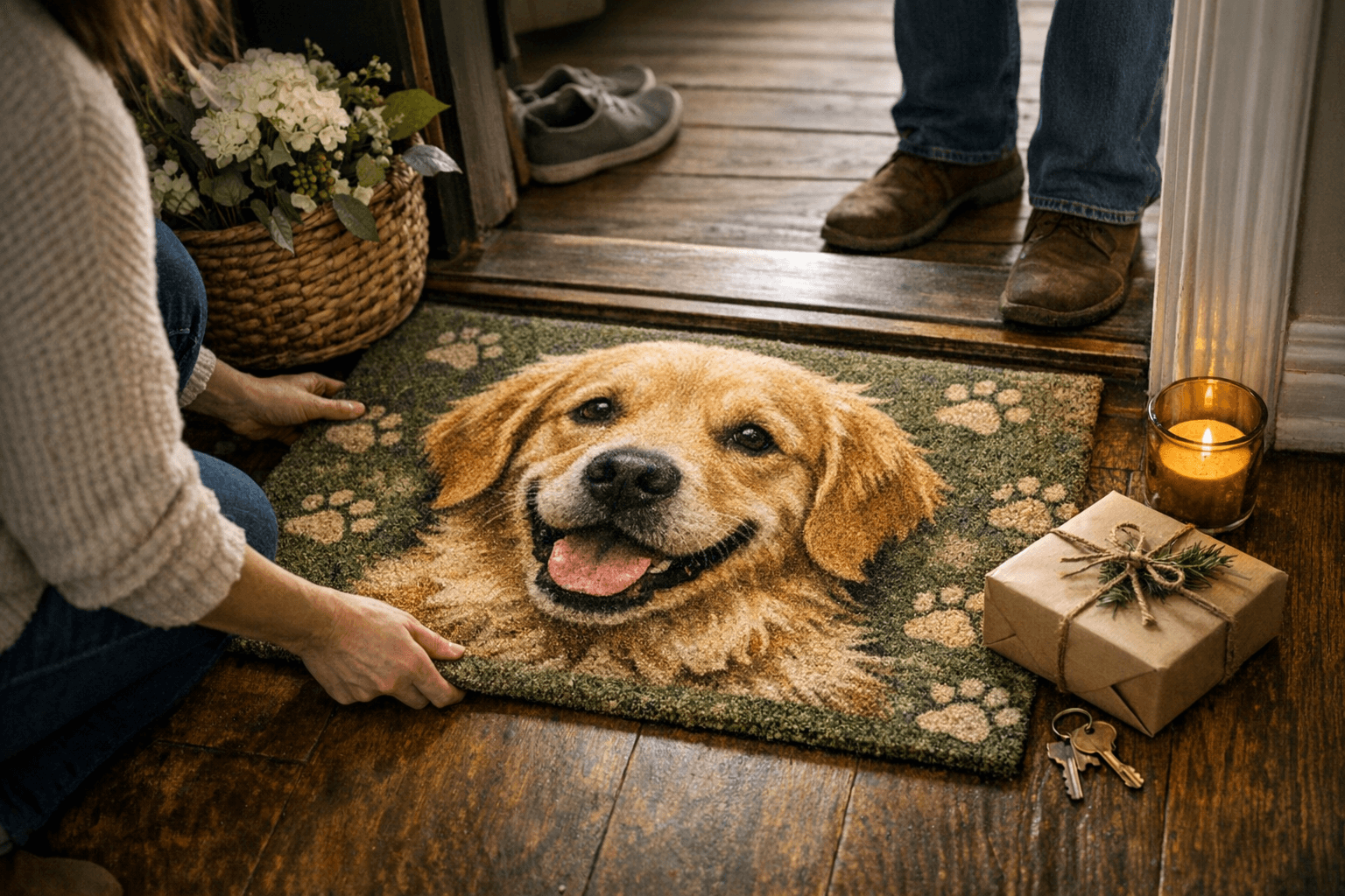 Walmart's Golden Retriever Doormat Costs Under $13, Perfect for Housewarming