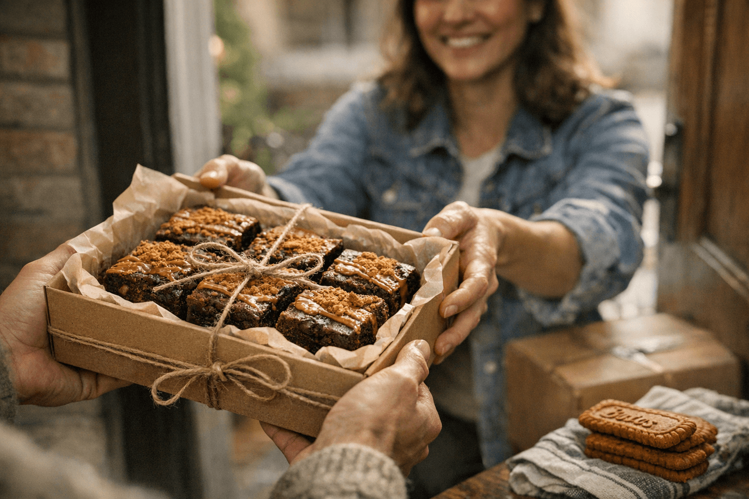 Fudgy Biscoff Brownies Make the Perfect Homemade Housewarming Gift