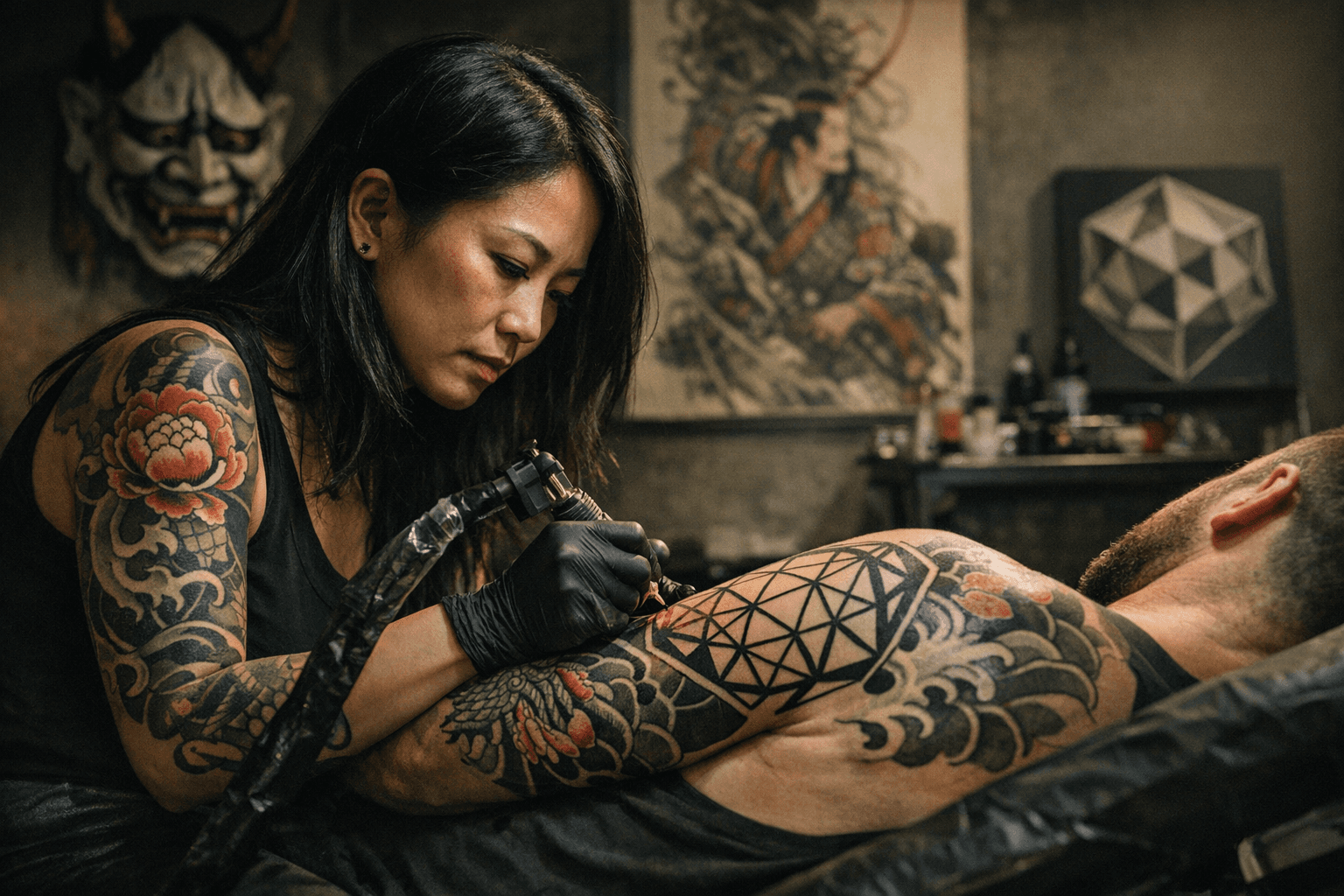 Veteran Tattoo Artist Opens Private Studio Blending Japanese and Geometric Styles