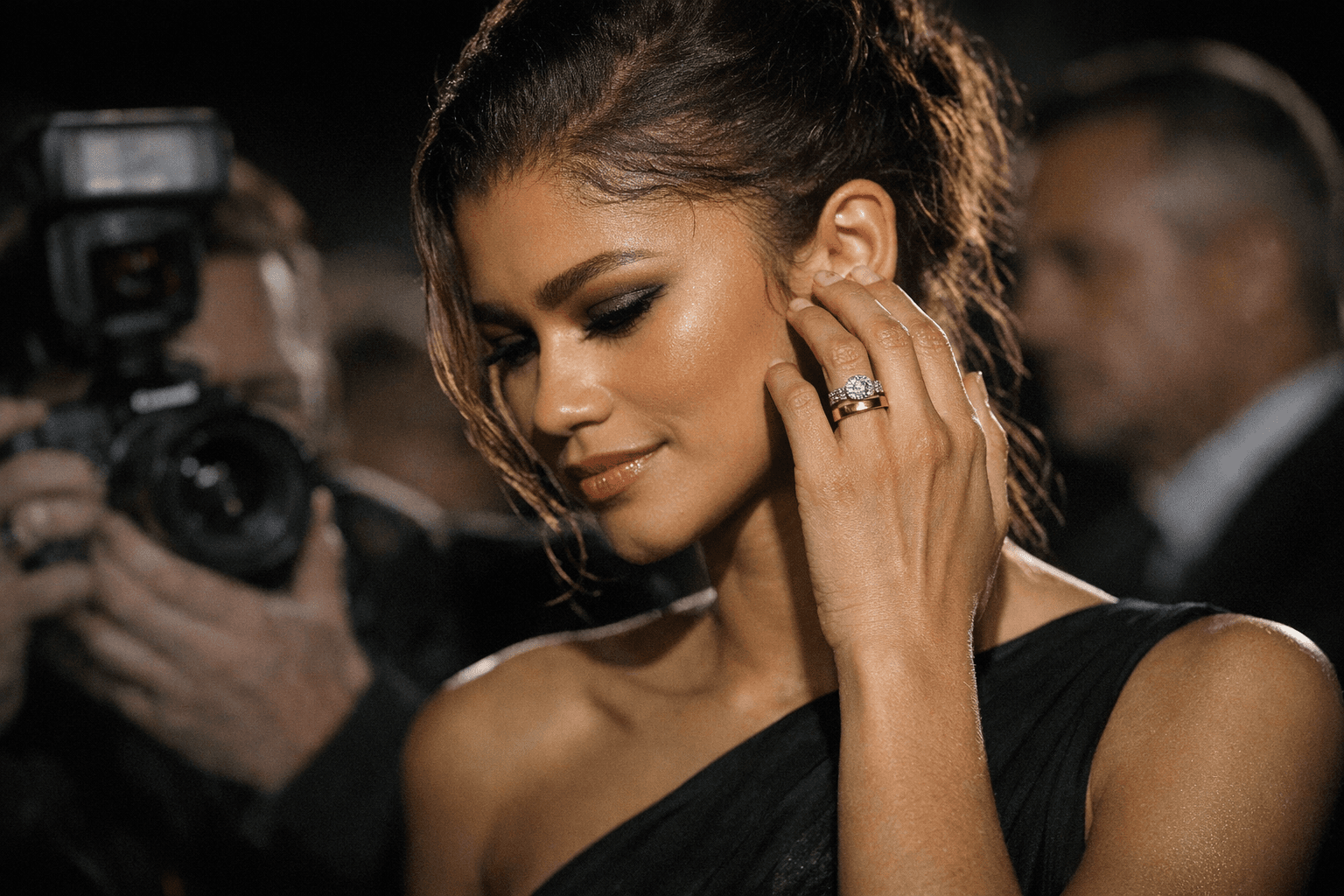 Zendaya Spotted Wearing Gold Band, Sparking Secret Wedding Speculation