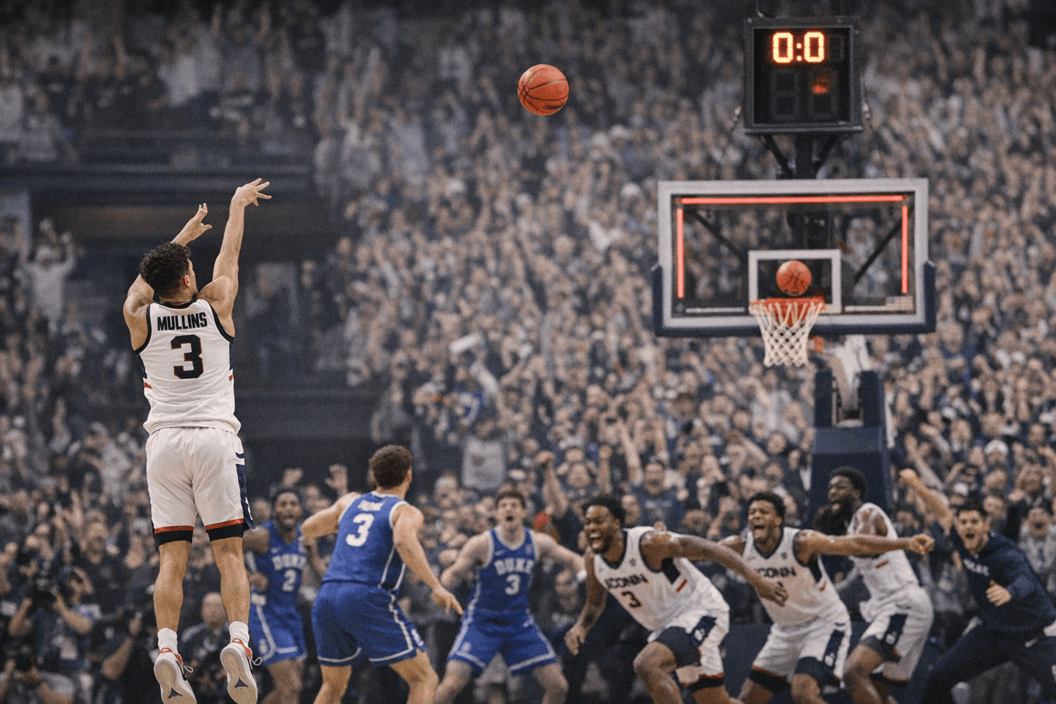 UConn Stuns Duke on Mullins' 35-Foot Buzzer-Beater, Reaches Final Four