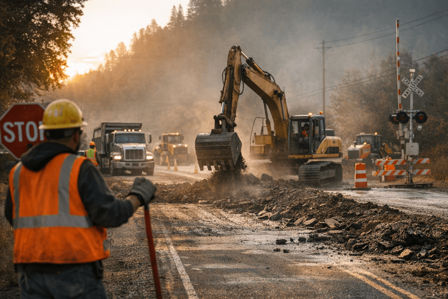 CR-19 Closes April 1 in Vida for Full Road Base Reconstruction
