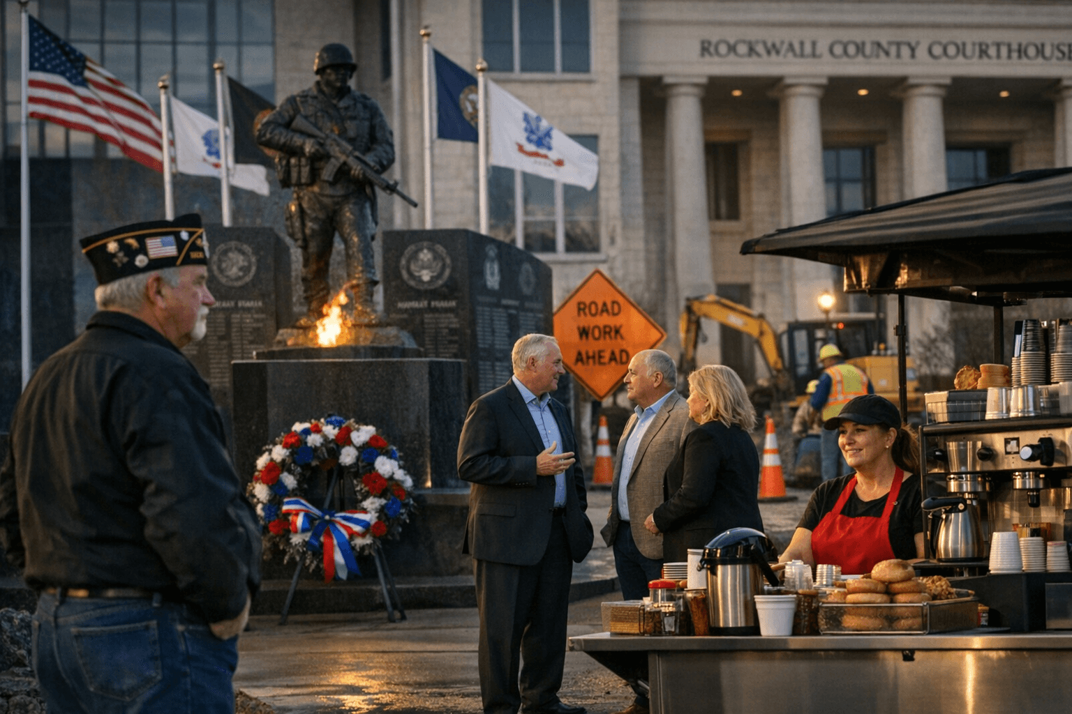 Rockwall Commissioners Address Veterans Memorial, Road Projects, Courthouse Food Cart