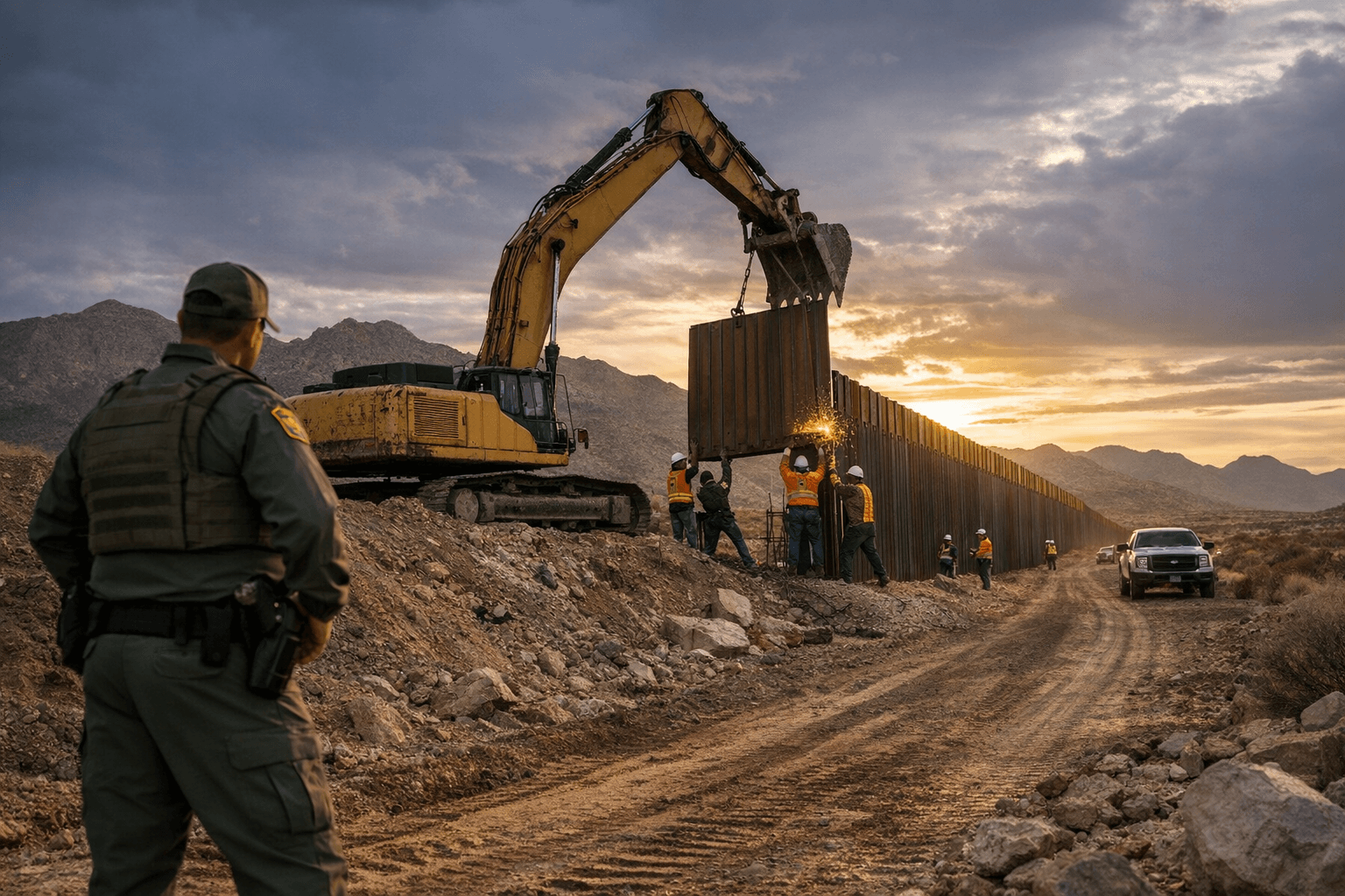Border Patrol Installing New Wall Panels Across New Mexico Bootheel