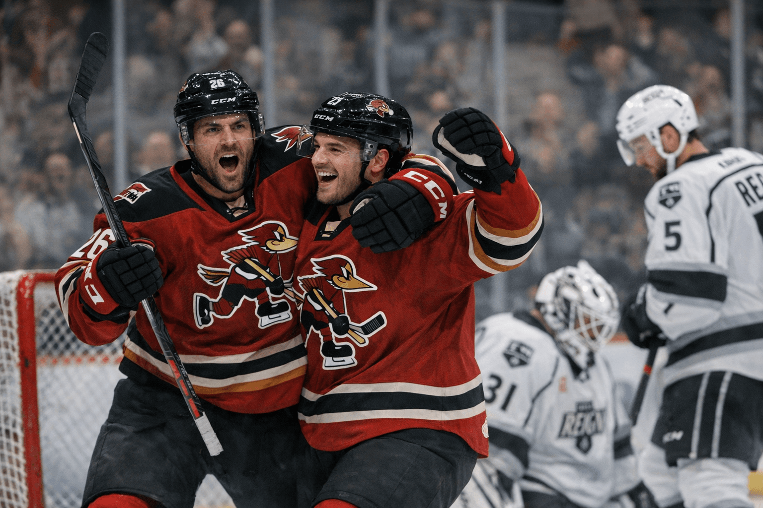 Agozzino's Two Goals, Hebig's Record Lift Roadrunners Past Reign