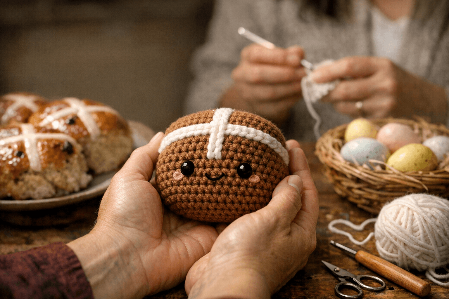 Free Hot Cross Bun Amigurumi Pattern Makes a Perfect Easter Gift