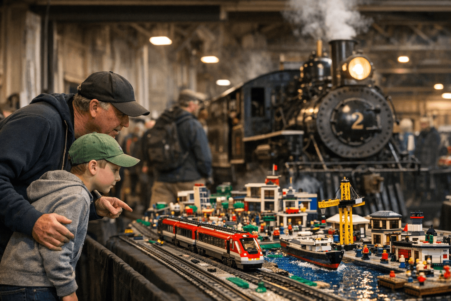 Sea-to-Sky Model Train Show Blends LEGO Layouts, Museum Trains, and Family Fun
