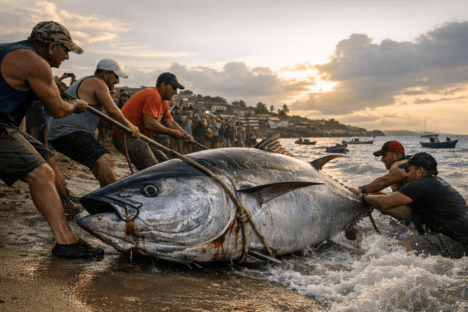Massive Tuna Hauled Ashore in Cuba Sparks Viral Social Media Frenzy
