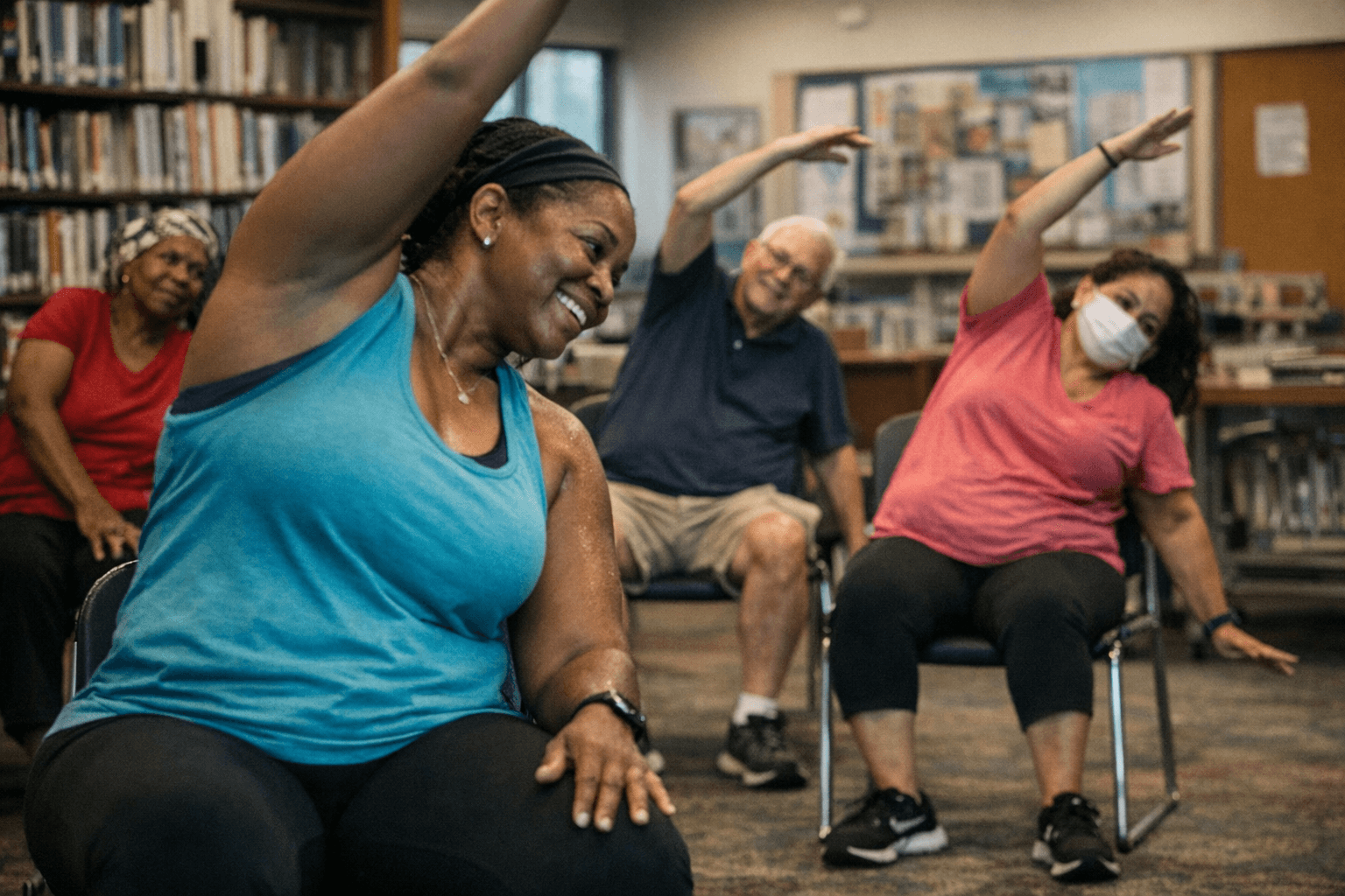 Free Shape Up NYC Chair Yoga Brings Accessible Fitness to Bronx Library
