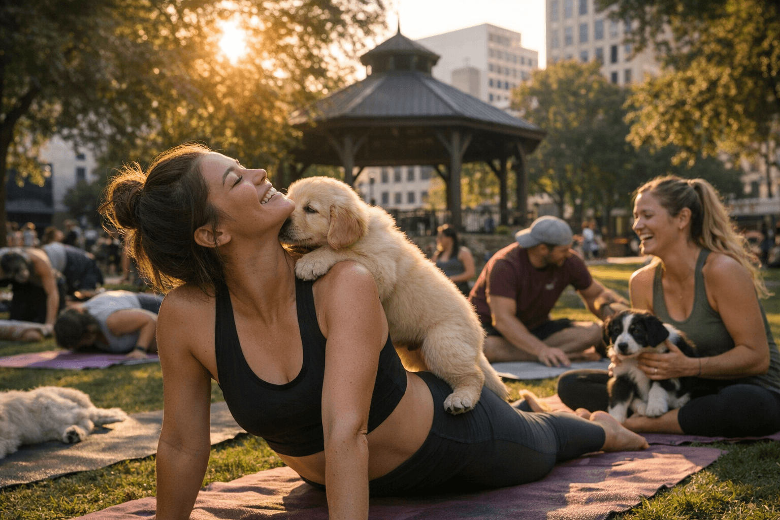 Jackson's Downtown Spring Series Brings Puppy Yoga, Themed Classes to Smith Park