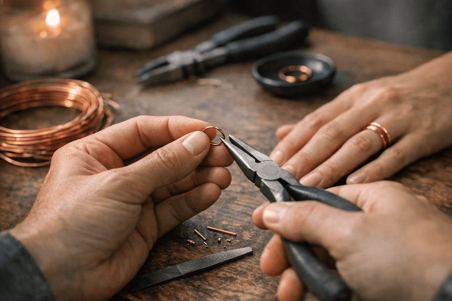 Bend Copper Wire Into a Tiny Minimalist Ring at Home