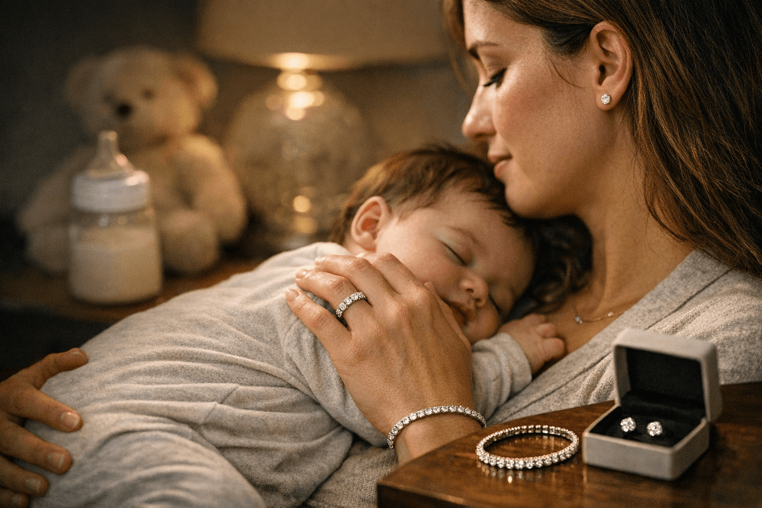 Diamond Push Presents: The Best Eternity Bands, Studs, and Bracelets for New Moms