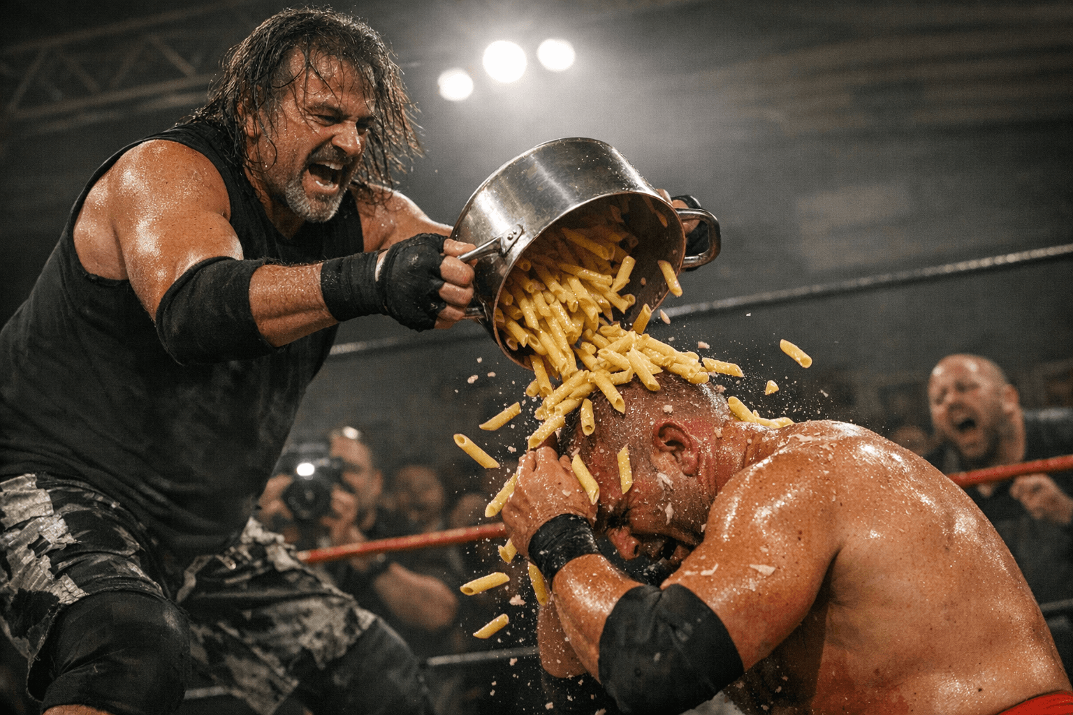 Penne Pasta Used as Weapon at New Jersey Pro Wrestling Show