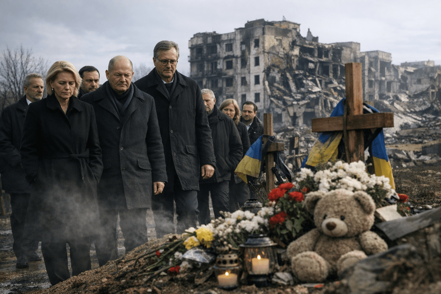 European Ministers Visit Bucha on Fourth Anniversary of Russian Atrocities