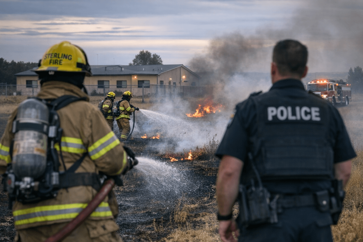 Sterling Crews Contain Grass Fire Near Advantage Treatment Center