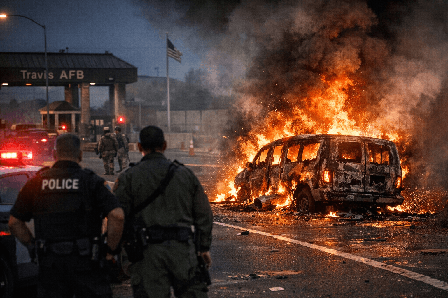 Police Pursuit Ends in Fiery Fatal Crash Near Travis AFB