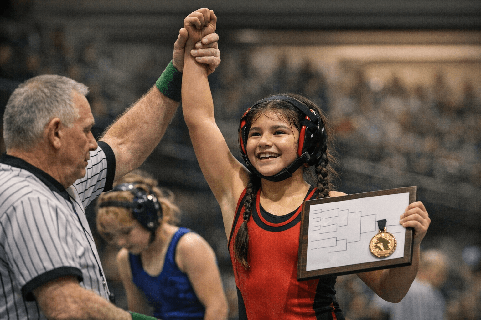 Adeline Tomow Wins Wisconsin Youth State Wrestling Title in 65-Pound Division