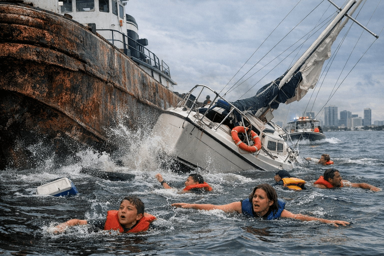 Barge Strikes Sailboat, Throwing Six People Including Counselor Into Water