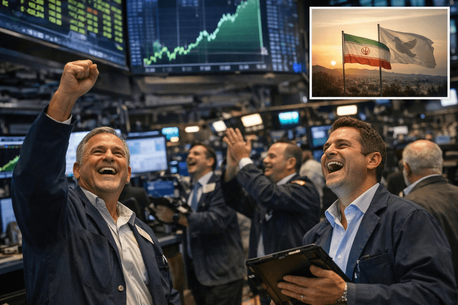 Stocks Surge Nearly 3%, Post Best Day Since May on Iran Peace Hopes