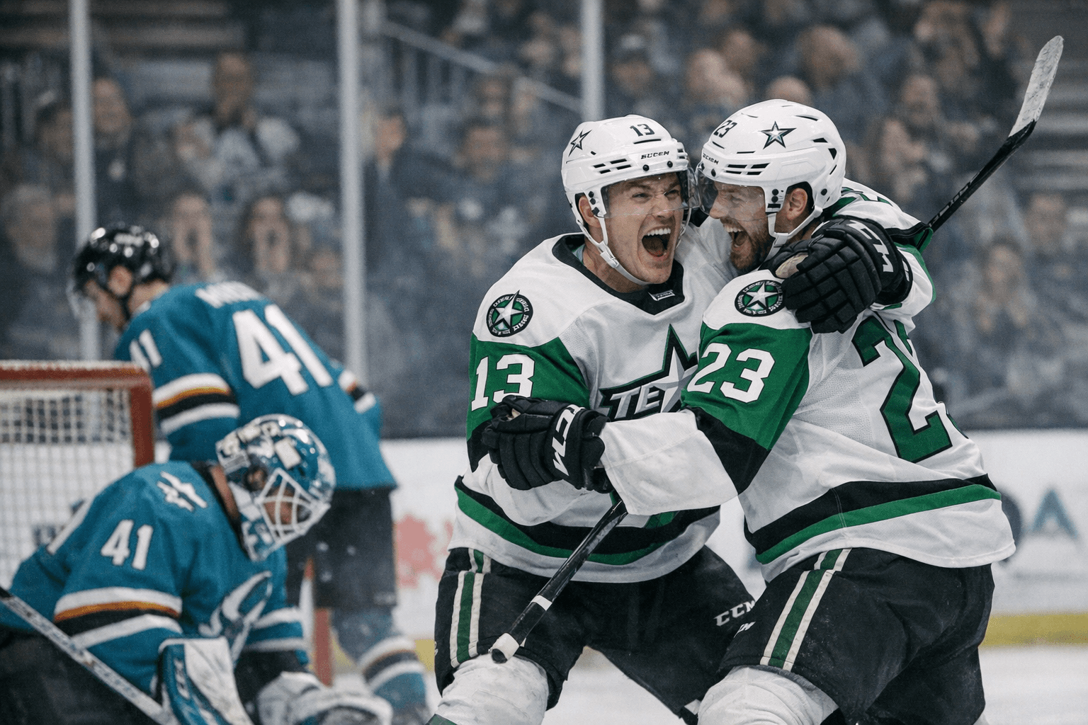 Stars Score Twice in 16 Seconds to Complete 2-1 Comeback