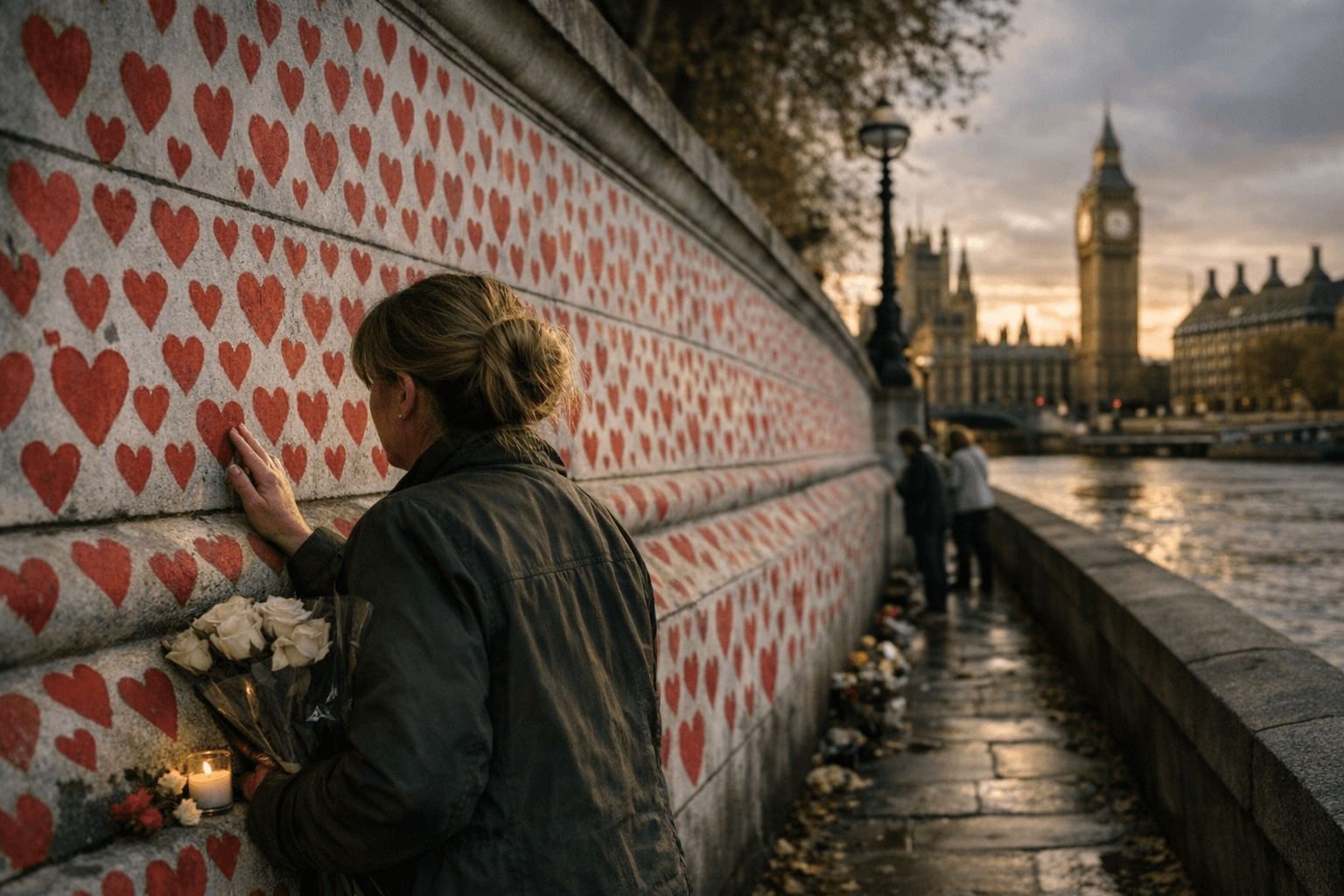 Britain's Covid Memorial Wall Honors 250,000 Lives With Hand-Painted Hearts