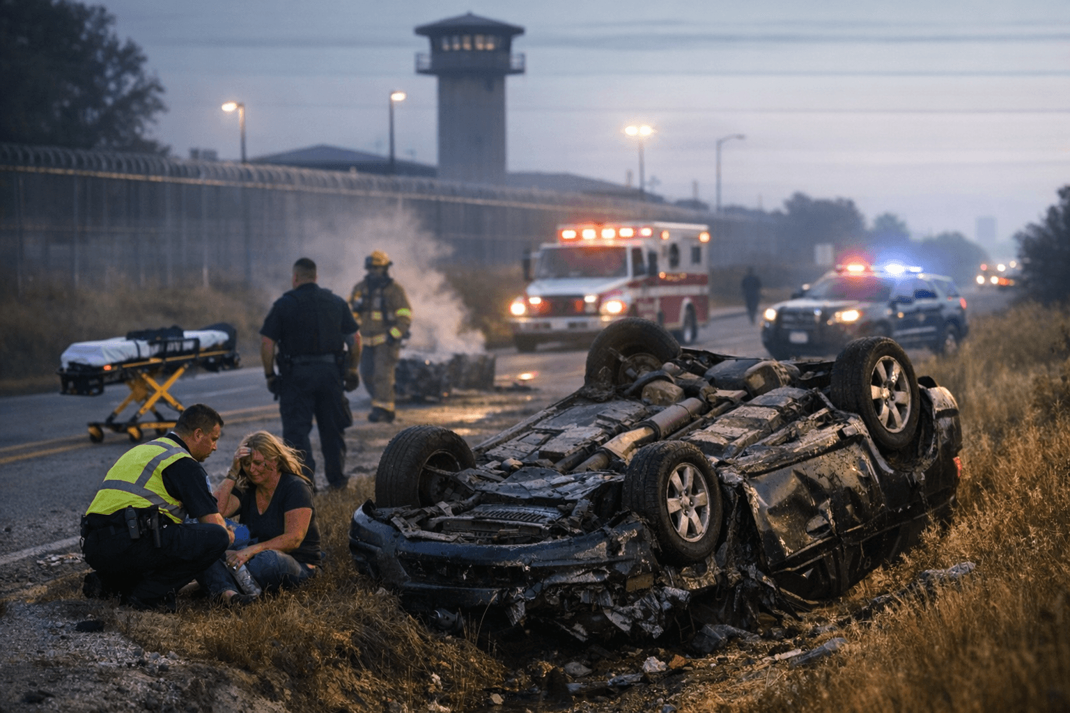 Two Injured Near Jacksonville Correctional Center After Vehicle Flips, Driver Cited
