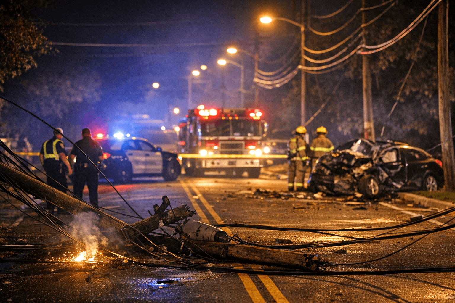 Greensboro Crash Downs Power Lines, Closes Stretch of White Street