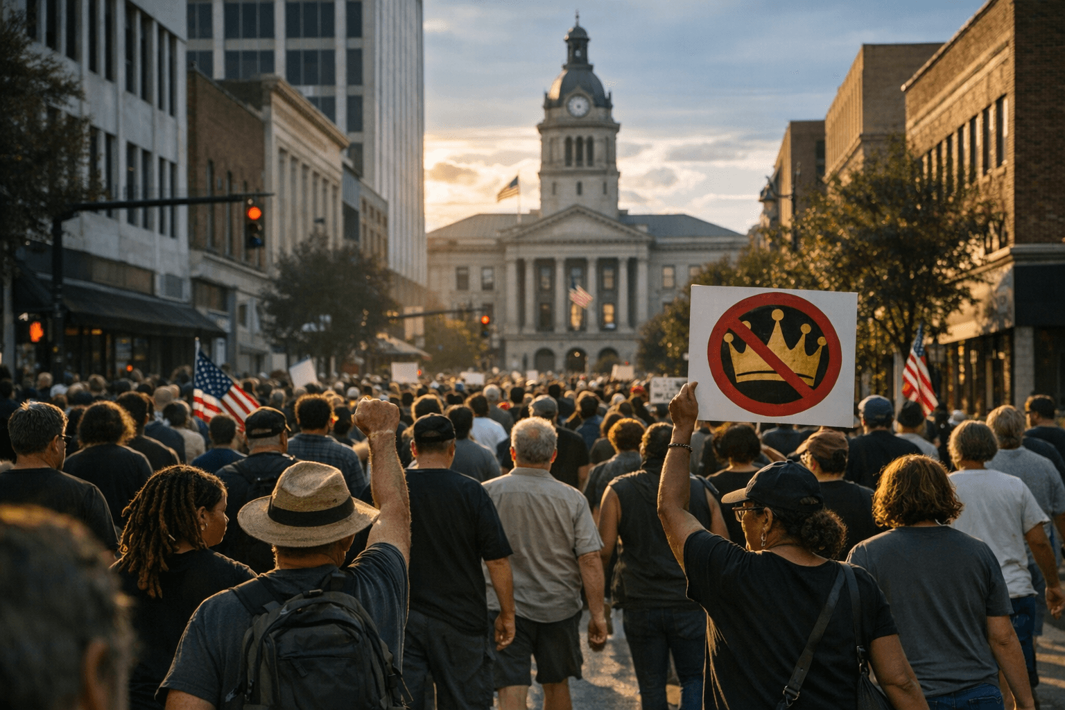 Thousands Join No Kings Day March Through Downtown Greensboro