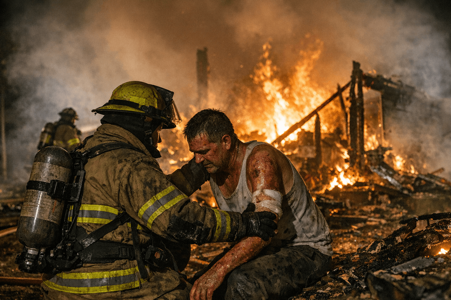 Structure Fire North of Bemidji Injures Civilian, Firefighter; Building Destroyed