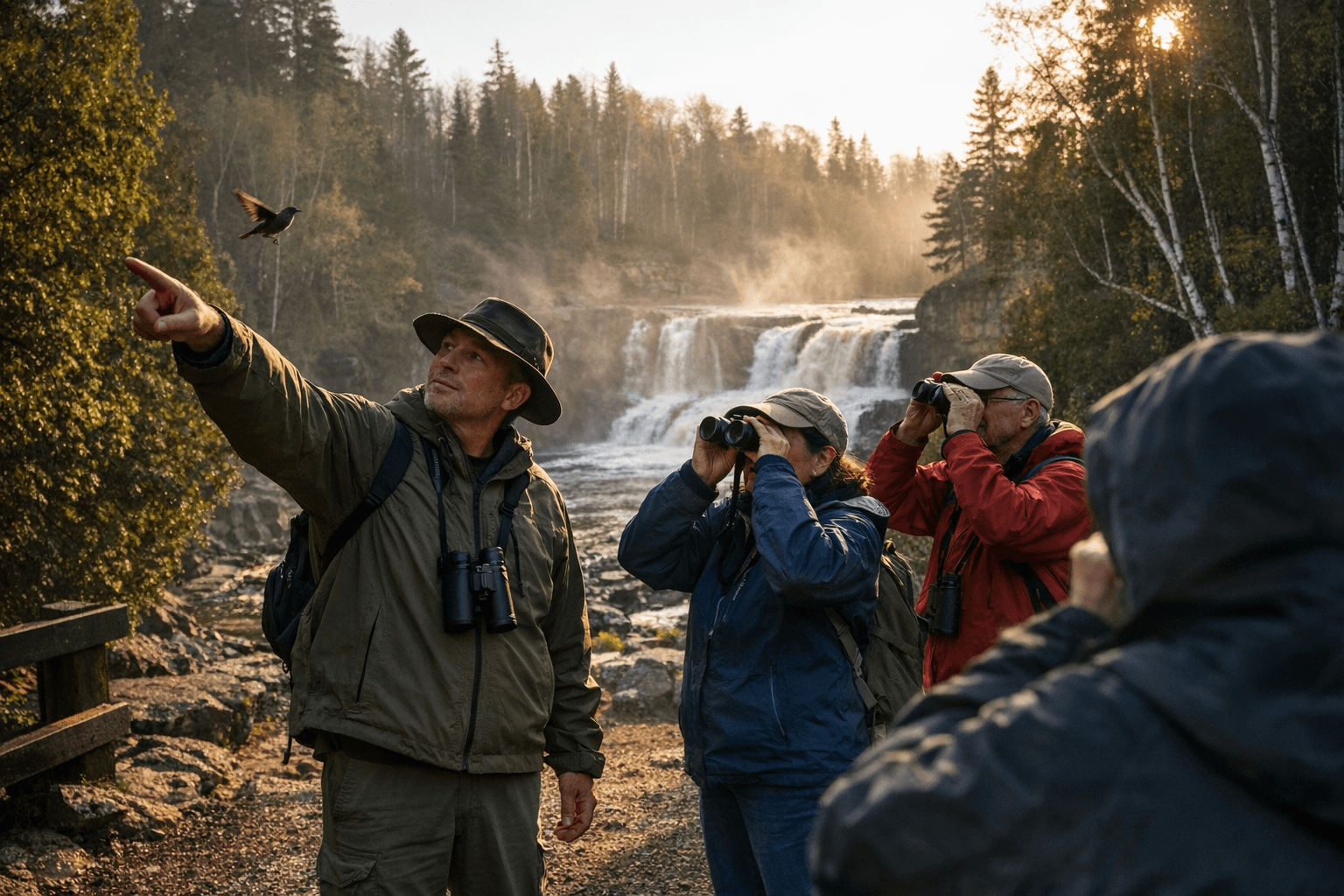Guided Spring Birding Hike Set for Gooseberry Falls River View Trail