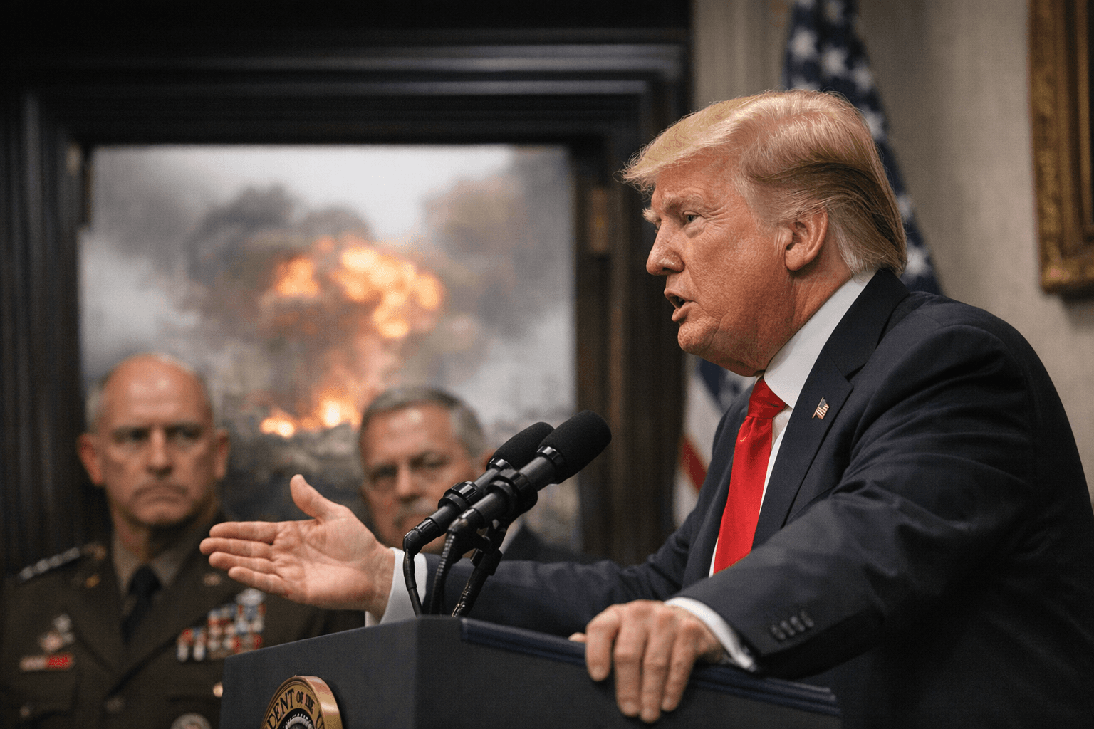 President Defends U.S. Attack, Says Main Objectives Have Been Achieved