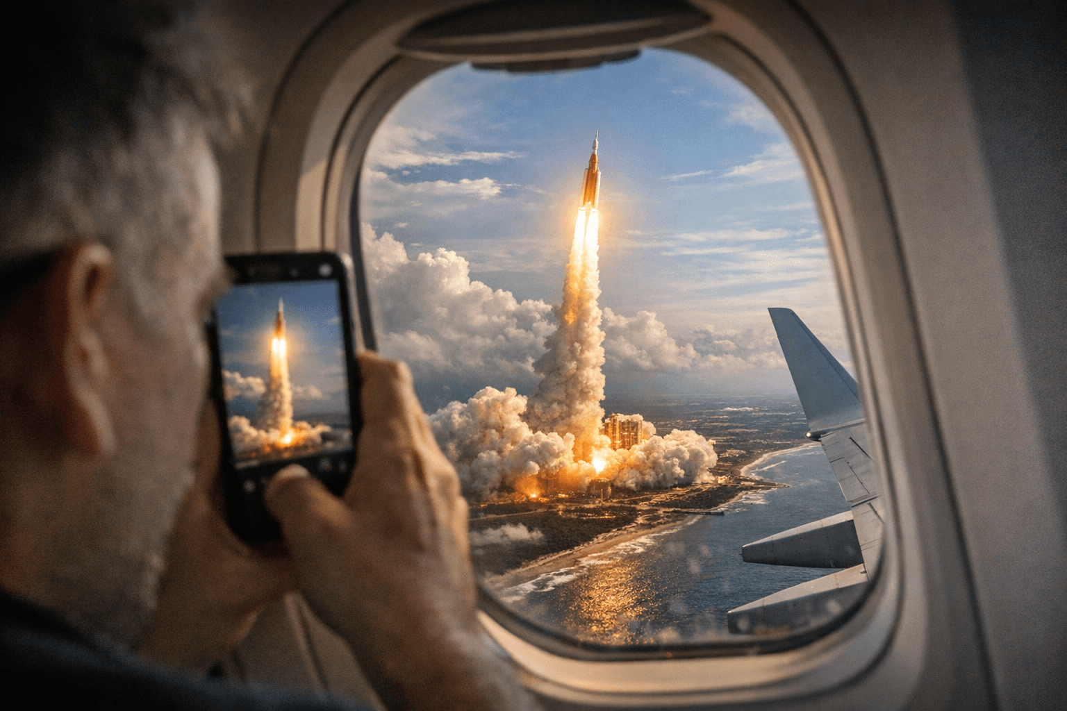 Airplane Passenger Captures Stunning Aerial View of Artemis II Launch